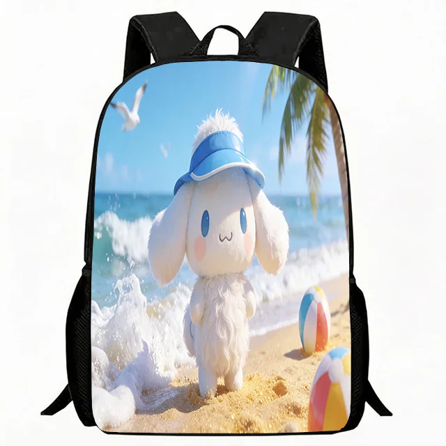 

Kids Bag Beach Vacation Puppy with Sun Visor Print Backpack Lightweight Breathable School Bag Adjustable Casual Daypack with Oce