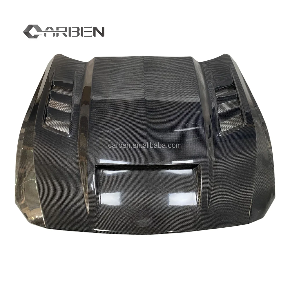 

TF-style Carbon Fiber Engine Hood for Ford Mustang 2024 Front Engine Cover with Vents