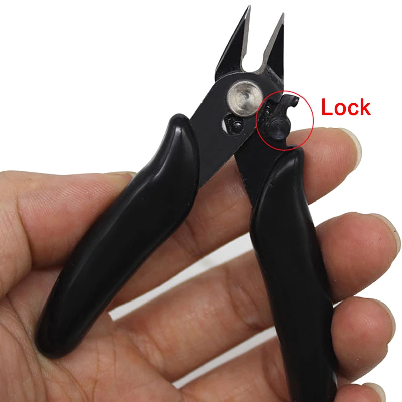 Black Diagonal Pliers Mini Wire Flush Cutter 3.5 Inch Micro Diagonal Cutting Plier Wires Insulating Rubber Handle Model Pliers