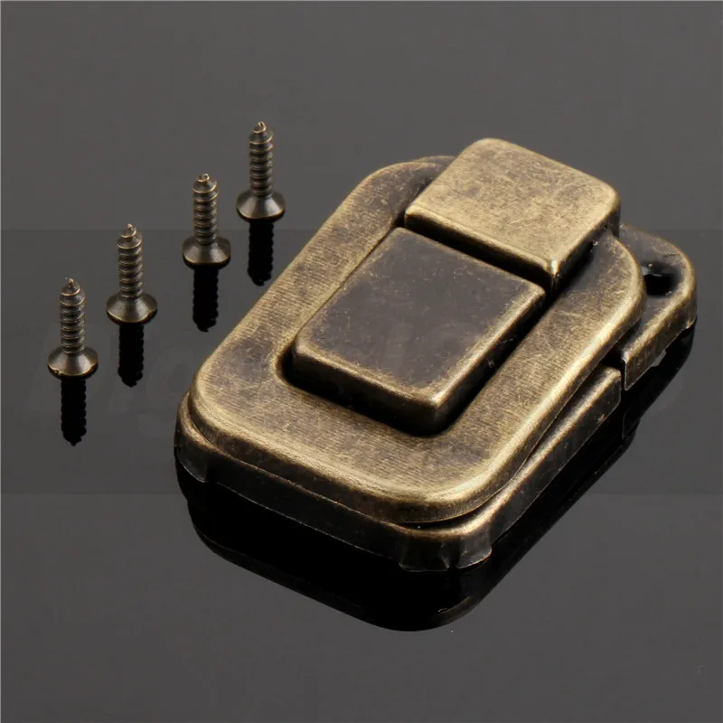 Drawer Latch Buckle Jewelry Gifts Wine Box Wood Latch Box Solid Clasp Buckles Agraffe Lock Hasps Hardware Door Furniture 47*33mm