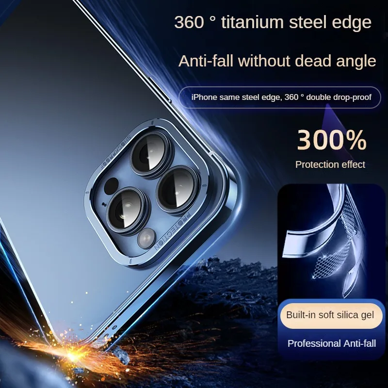 Imagem -03 - Titanium Steel Frame Case para Iphone Aimechen Anti Drop Professional Case para Iphone 15 Pro Max Novo