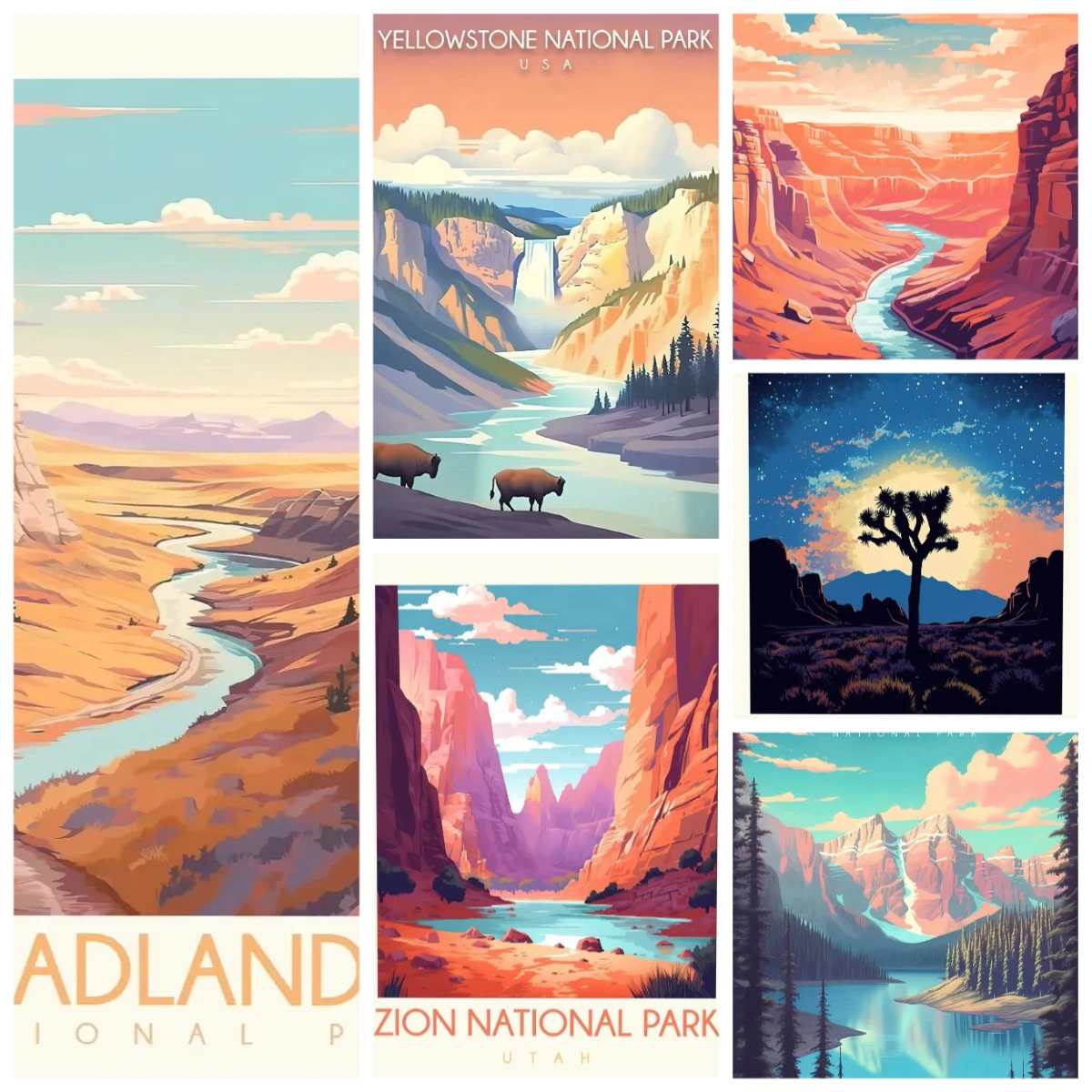 لوحة زيتية مينيسو حسب الرقم الحديقة الوطنية أمازون وادي الموت ديكور المنزل غرفة النوم وغرفة المعيشة ديكور هدية بدون إطار #1