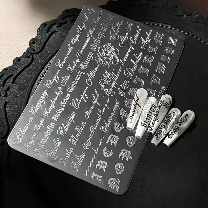1Pcs Nail Art Stamping Plates Handwriting Templates For Creative Design DIY Manicure Tools