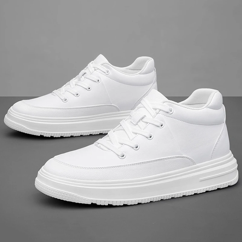 Chaussures de sport carillon blanches pour hommes, baskets décontractées, intérieur invisible, chaussures augmentant de 8cm, recommandé par les britanniques, nouveau