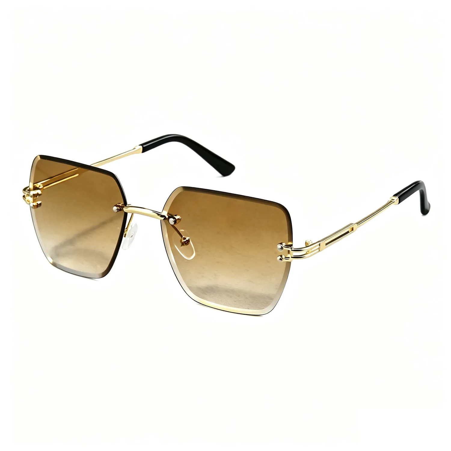 Quadratische randlose Sonnenbrille, modische Brille für Damen und Herren, Sommer-Sonnenschutz mit Farbverlauf für Urlaub, Strand, Reisen – Detail 5