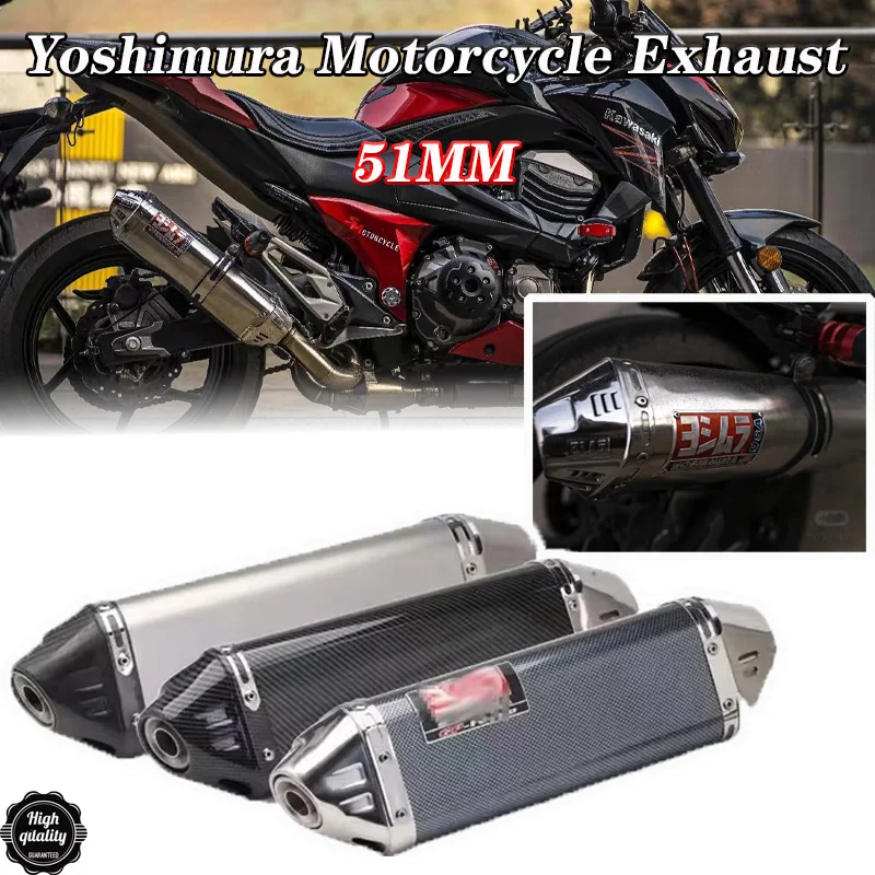 51mm Universal Motorcycle Exhaust Muffler Yoshimura Escape Moto DB Killer for Honda PCX125 NMAX155 FZ1N Z900 S1000RR CBR500R R6