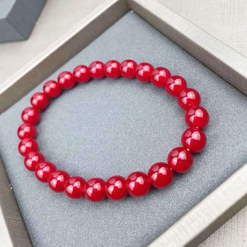 official-website Tiki 2 rupee item Anime 8mm Red Pearl Bracelet For Women Wedding Gift Jewelry Make Up Beads Pulseras