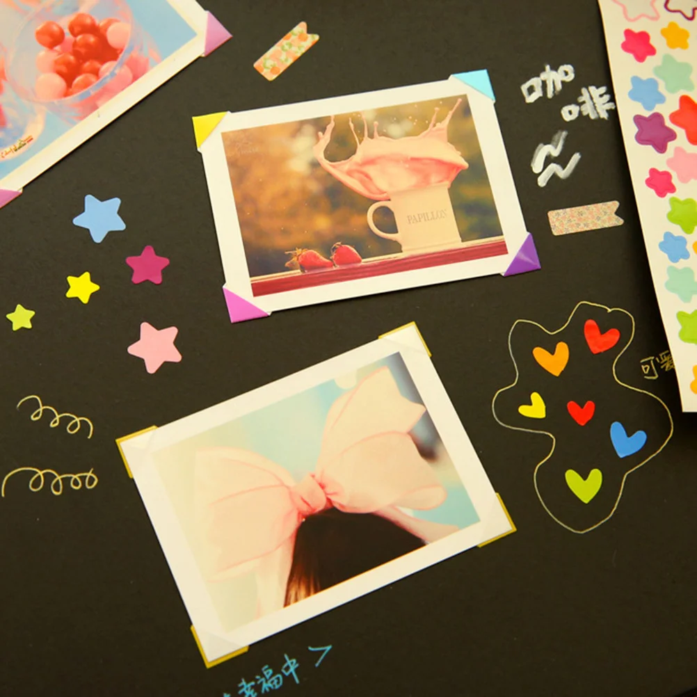 

10pcs Sticker Photo Set Album Corner Stickers For Scrapbook Decoration Lightweight Portable Protection Paper Corner Sticker