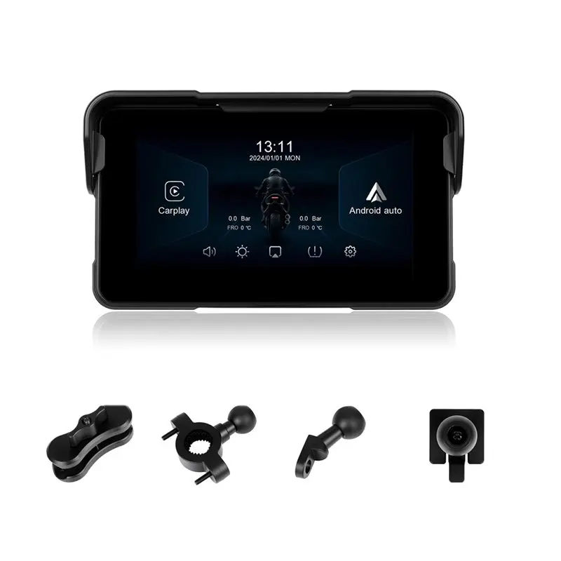 A64P-5Inch Portable Motorcycle Smart Screen Player Wireless Carplay Android Auto Waterproof Navigation Display Screen