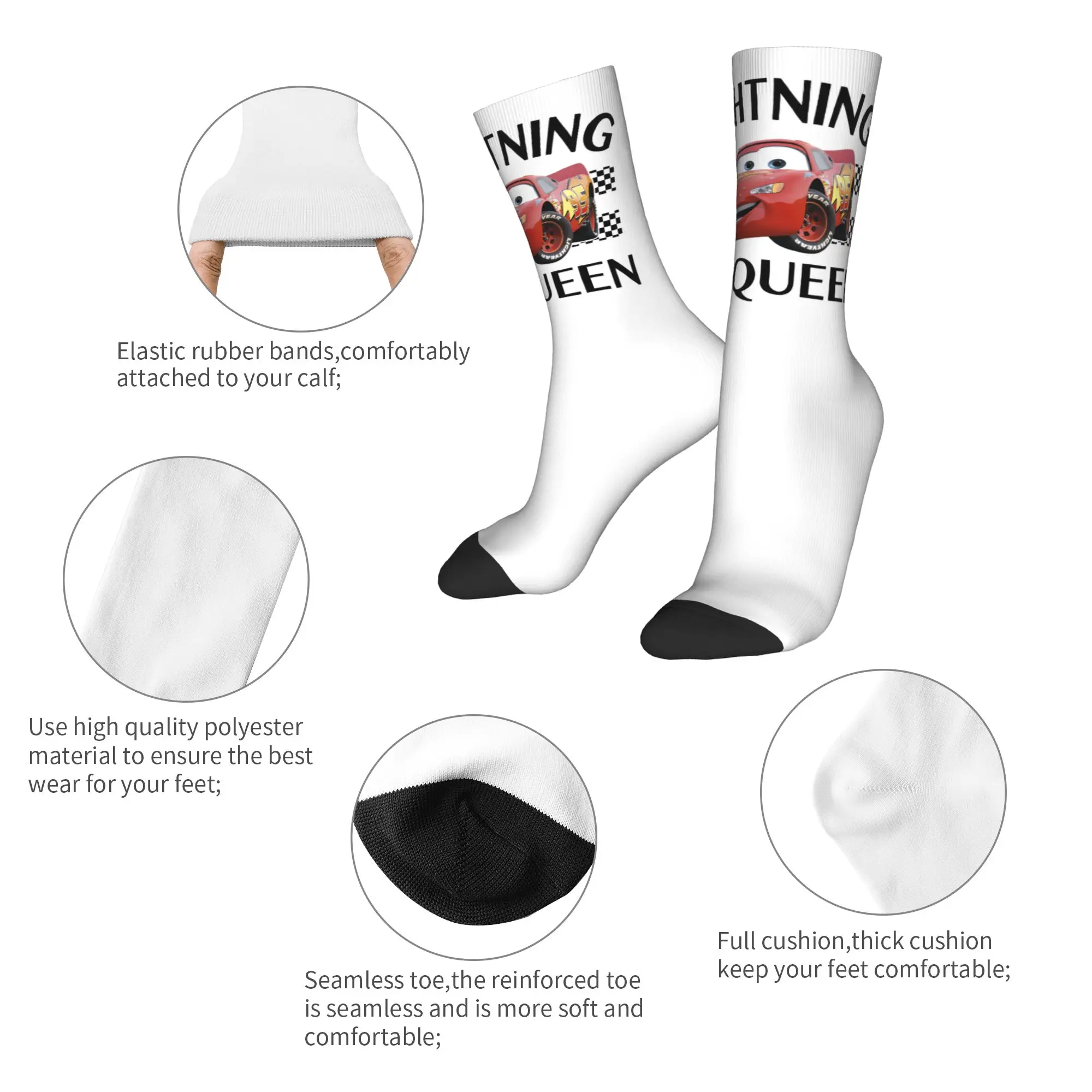 Moda Jesień Zima Męska Damska Skarpety Zygzak McQueen Antypoślizgowe Skarpety do Koszykówki