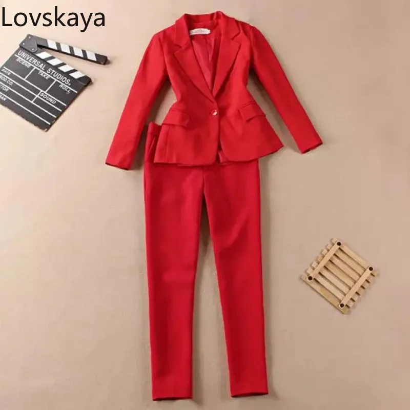 long-sleeved temperament two-piece professional small business suits large yards dress new han edition leisure