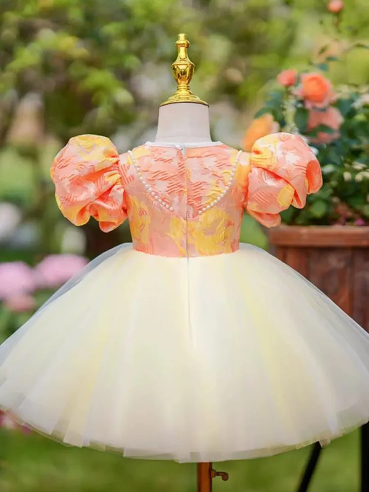 New Children's Host Piano Performance Evening Gown Wedding Birthday Party Girls Party Dresses A3988 Bridesmaid Dresses