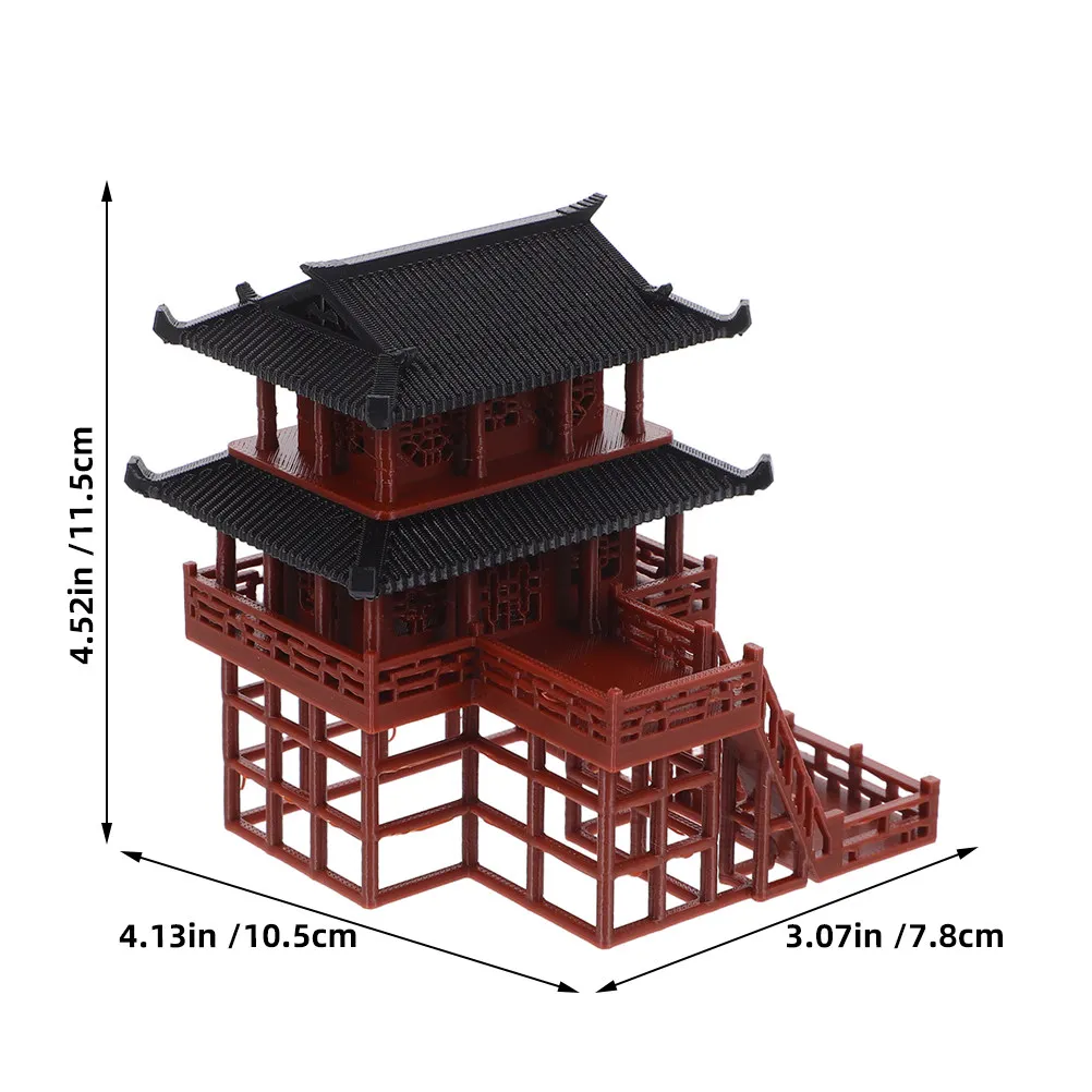 Mini Pavilion Statue Asian Style Micro Landscape Ornament Fairy Garden Aquarium Accessories Decorative Zen Garden