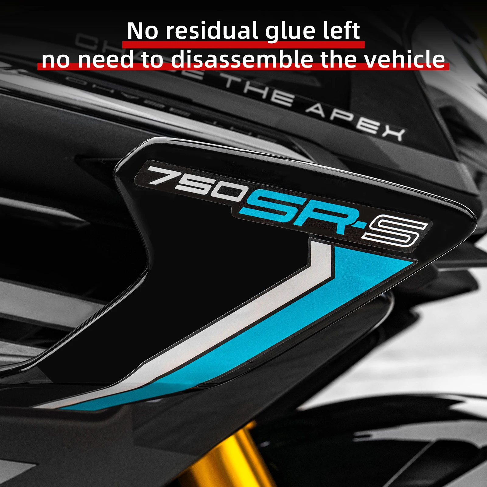 For 2025 CFMOTO 750SR-S Fixed Wing Stickers High-Density Vinyl Custom Design Downforce-Fit Anti-Slip Decor Mod Parts