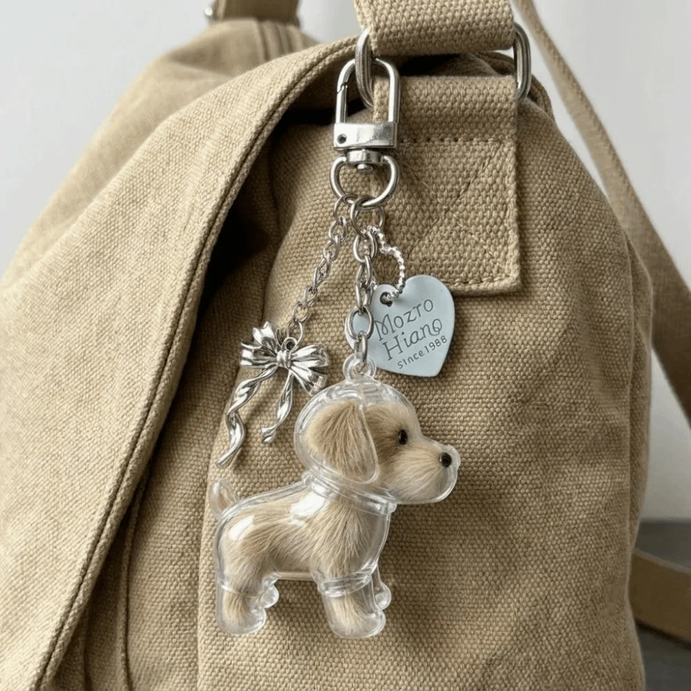 Transparent Dog Hair Storage Pendant Handmade Plastic Pet Memorial Keychain Dog Shape Dog Hair Keychain Pet Memorial Charm