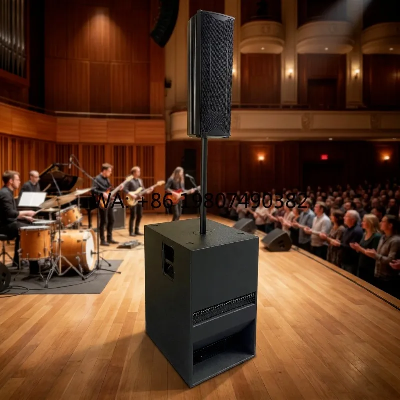 

200W Dual 6.5 Inch Column Array Speaker With Class D Amplifier 15 Inch Active Subwoofer Stage Audio Video Sound System