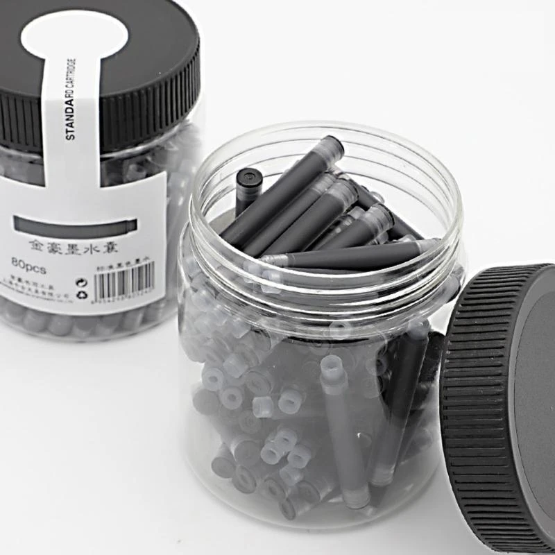 

80Pcs Count Fountain Pen Cartridges 2.6mm Standard Size High Capacity Design H8WD