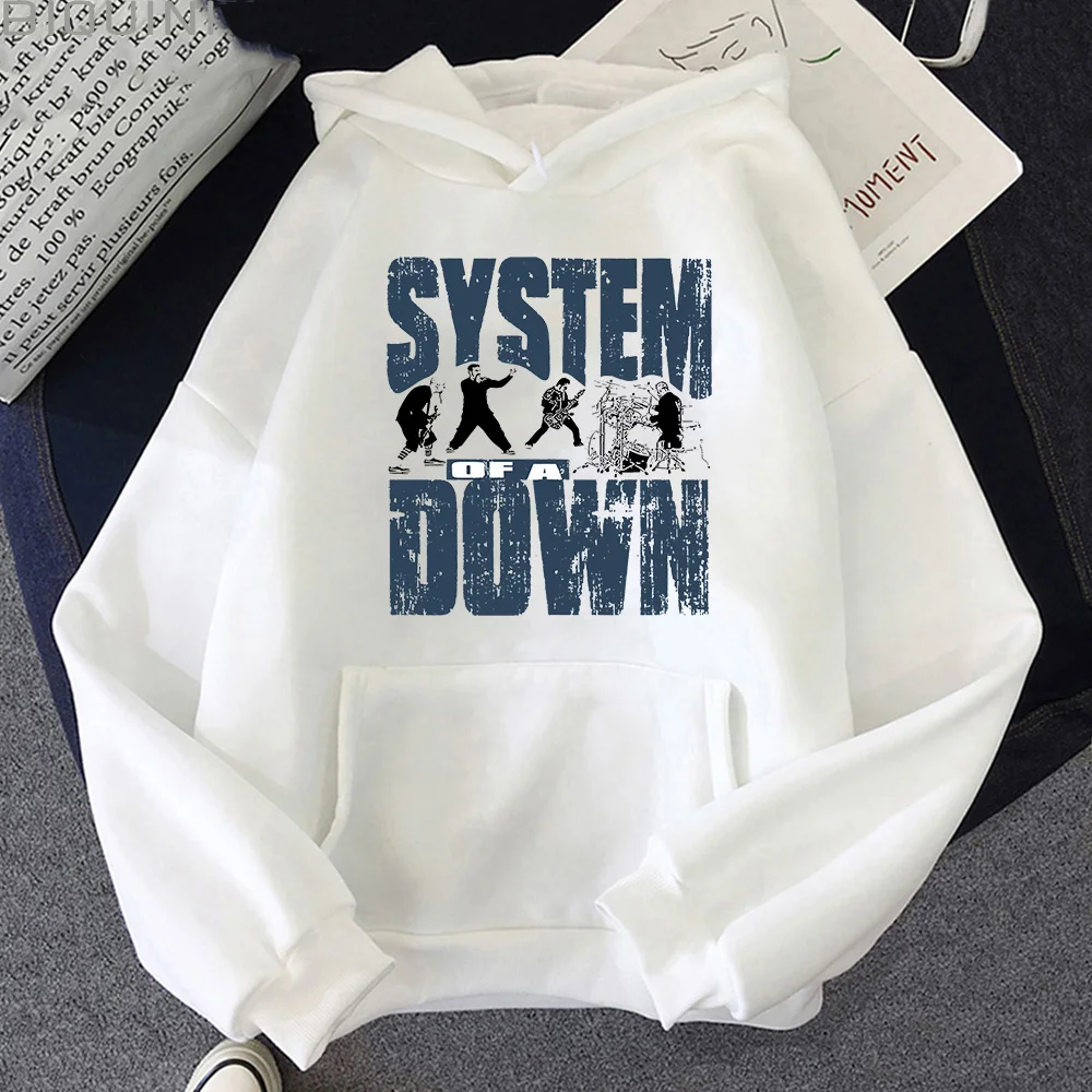90s Vintage Rock Band System of A Down Print Hoodie Unisex Casual Sweatshirt Men Women Aesthetic Metal Music Pullover Hoodies