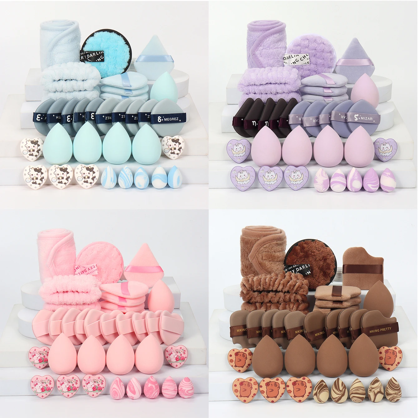 Xiao Lai Ren Hair Tie Set of 34 Pieces, Suitable for Applying Makeup, Removing Makeup, and Suitable for All Skin Types