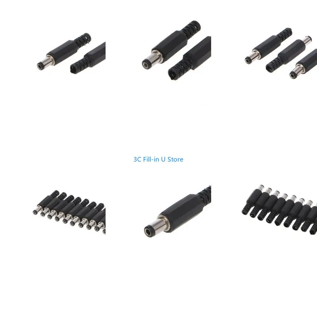 G8TA 10Pcs 5.5x2.5mm Male for DC Plug Socket Connector Adapter Plastic C