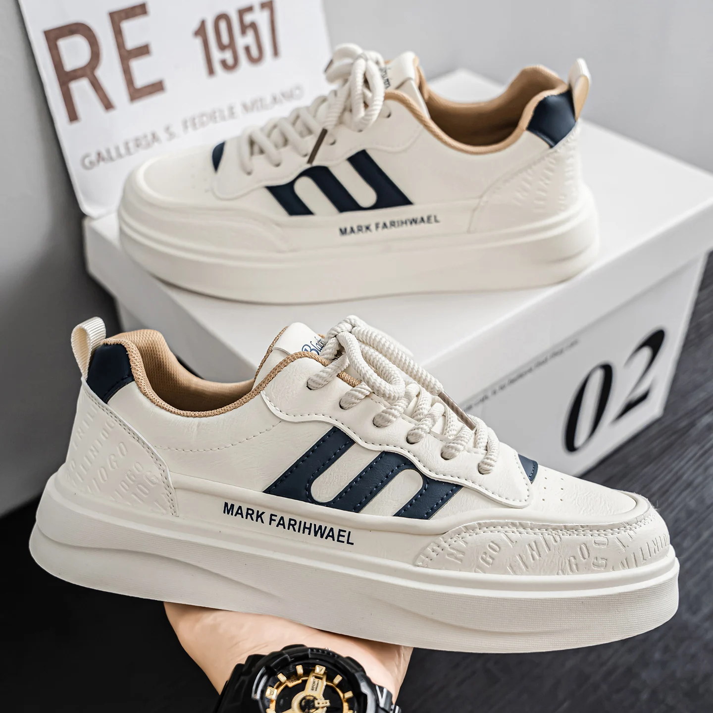 

Мужская противоскользящая спортивная обувь на толстой подошве, противоскользящая и износостойкая обувь на платформе, универсальные повседневные белые кроссовки с низким берцем