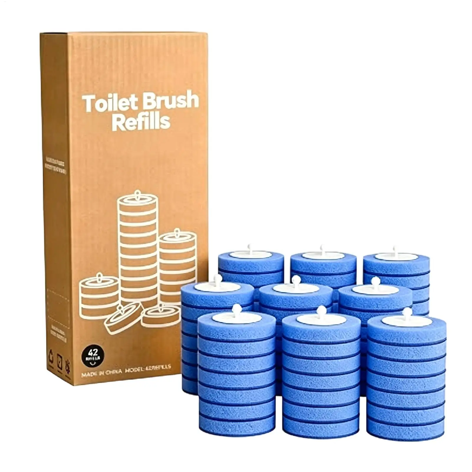 Toilet Brush Refills 42 Pieces Cleaning Tool Replacement Heads Scrubber for Bathroom Urinal Bathtub Wash Basin