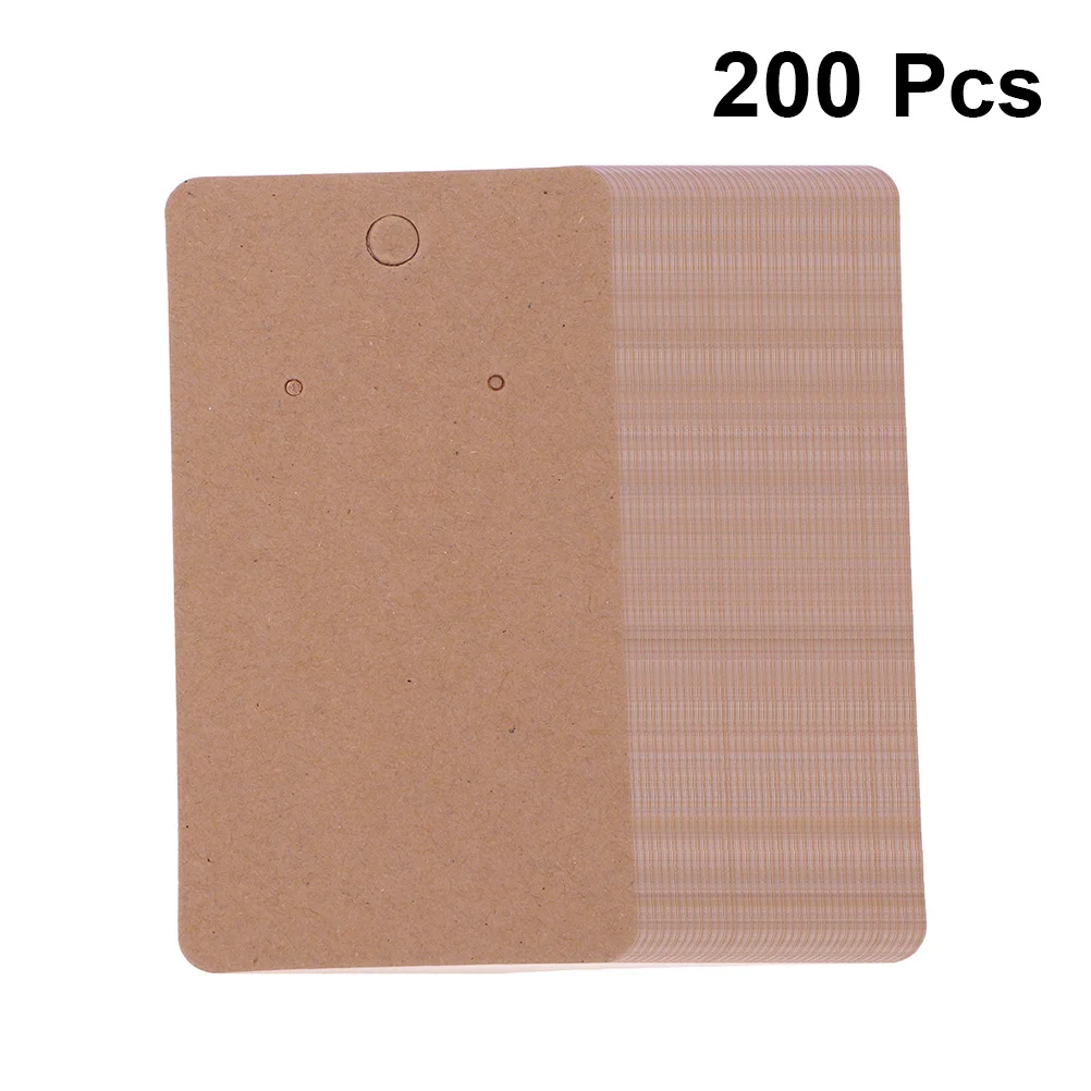 การ์ดโชว์ต่างหู 200 ชิ้น ขนาด 5x8.9 ซม. ทำจากกระดาษคราฟท์ สำหรับใส่ต่างหู ใช้สำหรับบรรจุภัณฑ์เครื่องประดับ สีน้ำตาล สำหรับงานฝีมือ ของขวัญ และงานปาร์ตี้