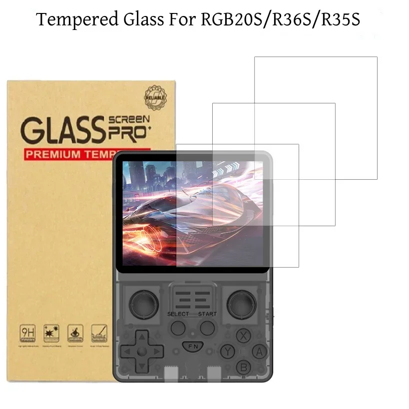 Powkiddy RGB20S Screen Protector Tempered Glass Film 9H 2.5D R36S R35S Temper Glass Screen Protector Films Game Accessories
