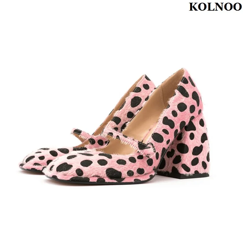 

Kolnoo Handmade New Classic Style Ladies Chunky Heels Pumps Mary Janes Summer Dress Court Shoes Evening Fashion Hot Sale Shoes