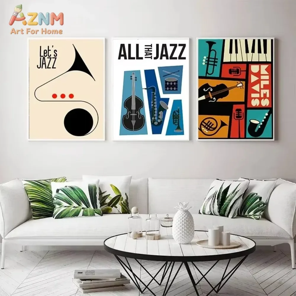 

1pc Retro Music Jazz and Jazz Piano Poster Prints Canvas Painting Wall Art for Music Lover Club Housewarming Gift Living Home