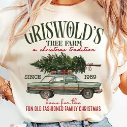 Griswold Christmas Tree Farm Iron-On Heat Transfer Stickers Decals for T-shirts Sweatshirts Bags Clothing Fabric Xmas Decor