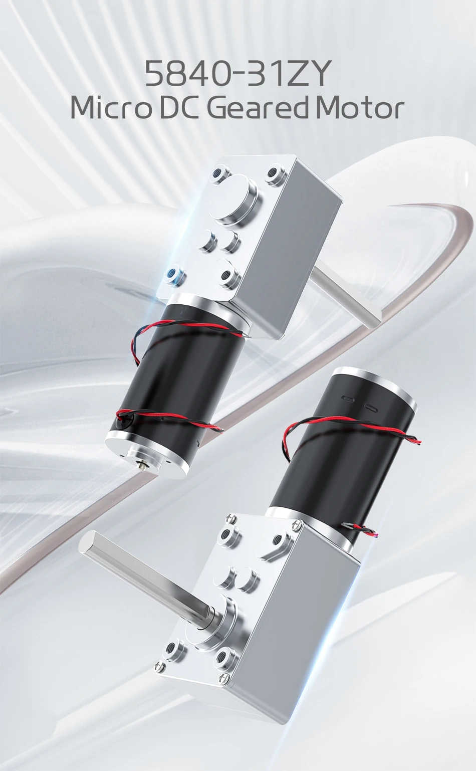 5840-31ZY-51 Getriebemotor 12V~24/7RPM~470RPM Hohes Drehmoment 70KG/CM Hochleistungs-Schneckengetriebe DC-Motor Drehtisch-Tür Selbsthemmender Motor – Detail 5