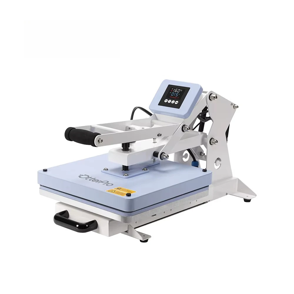 

Wholesale New Otter Auto Drawer Clamshell 38*38cm Light Blue Manual Flatbed Printer Heat Press Machine