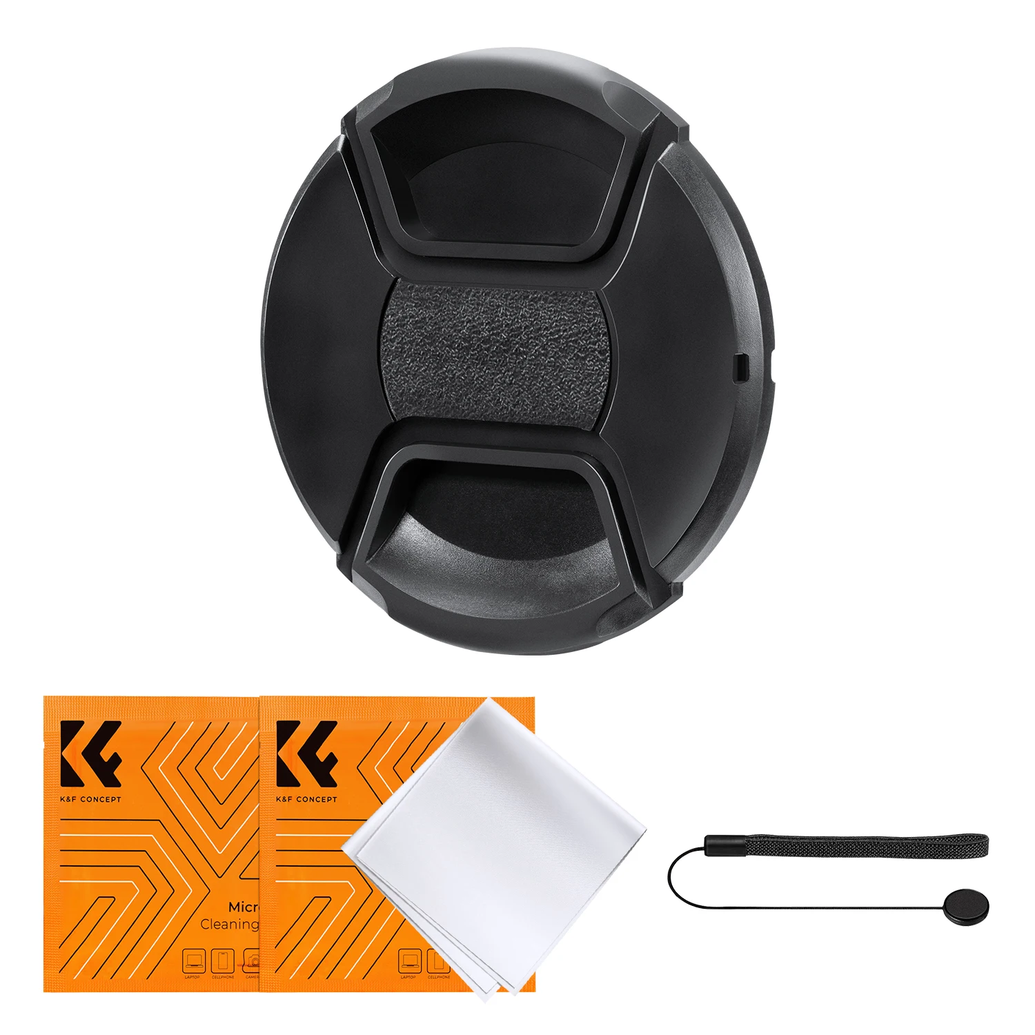 K&F CONCEPT Camera Center Lenses Cap Ordinary Lens String Vacuum Cleaning Cloth Rope Set for Canon Nikon Sony DSRL Camera Lenses