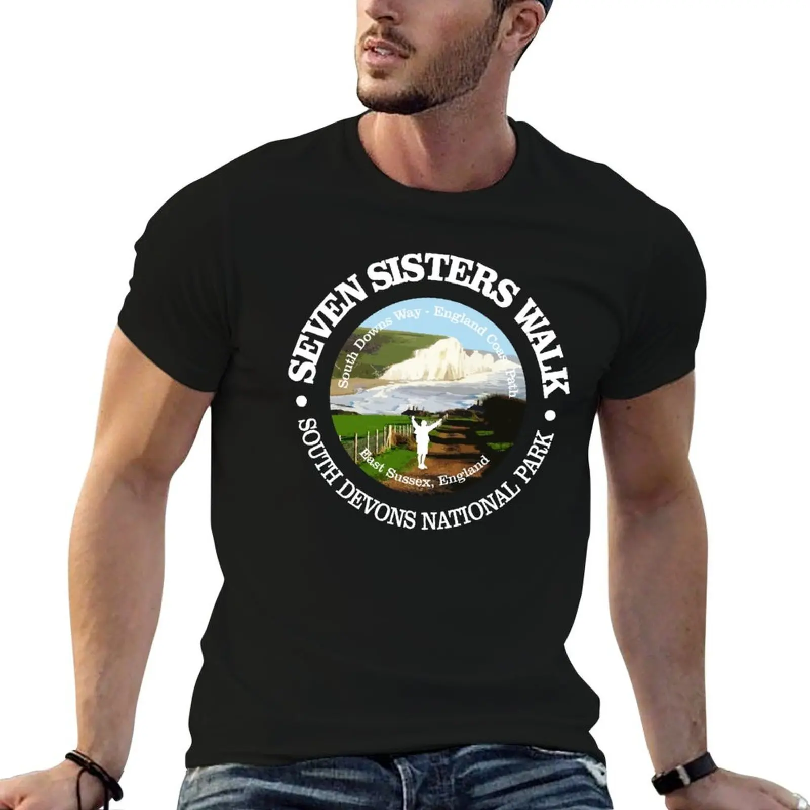 

Футболка Seven Sisters Walk (rd), персонализированные футболки для мужчин, хлопковая футболка