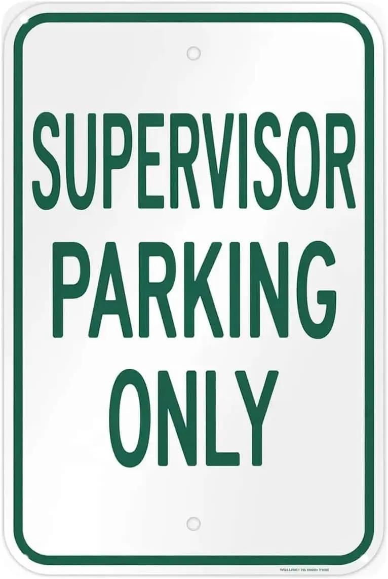 Supervisor Parking Only Tin Sign Reserved Parking Area Vintage Metal Signs Wall Decor for Kitchen Bar Cafe Bedroom Home Patio Ou