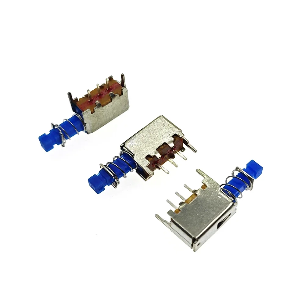 

10 шт. A05 3-контактный выключатель питания для телевизора с пружинным самоблокирующимся синим однонаправленным кнопочным переключателем постоянного тока 12 В 50 мА