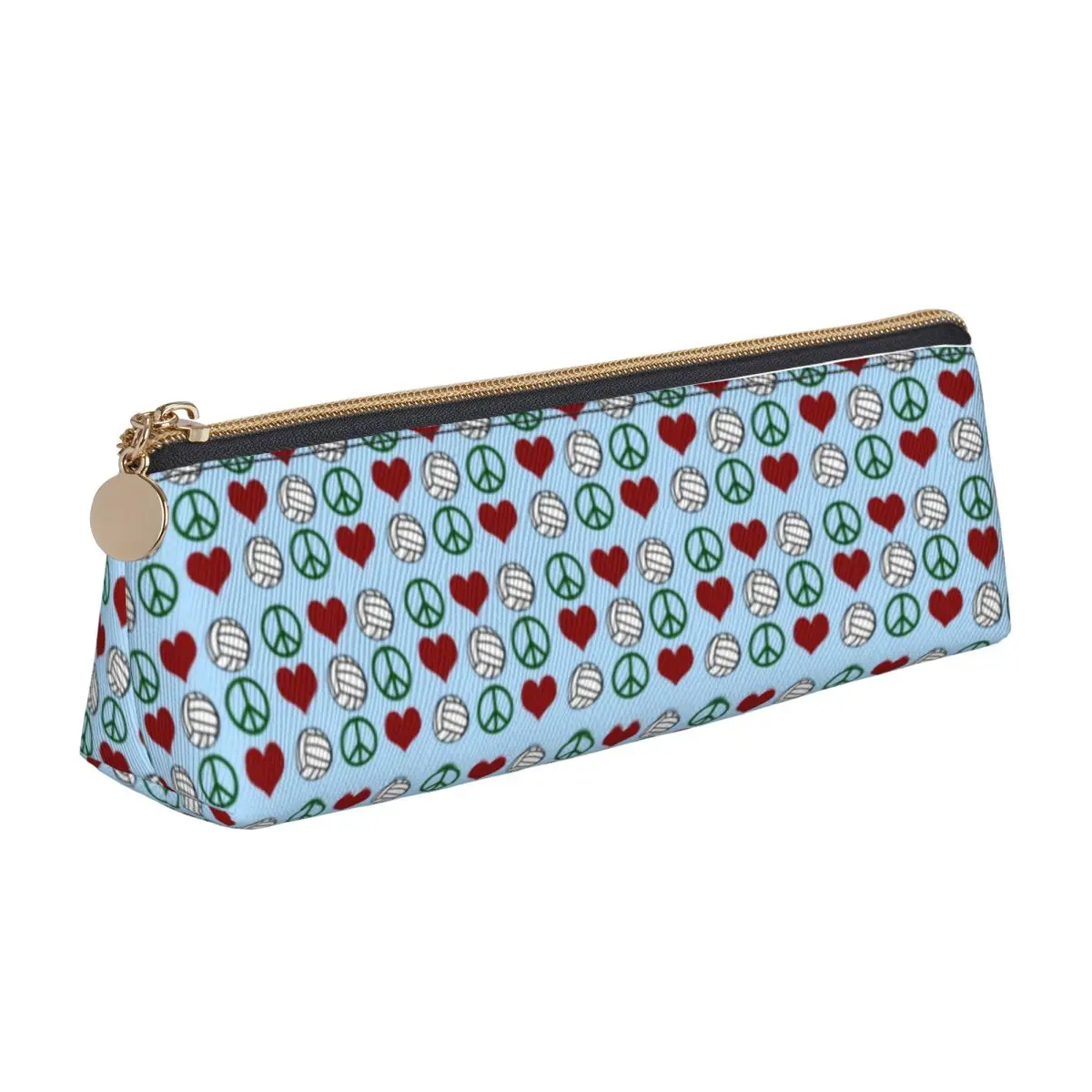 Peace Love Pencil Case Red Heart Print Girls Boys Kawaii Pen Box Design Back To School Pencil Cases Stationery Birthday Gift