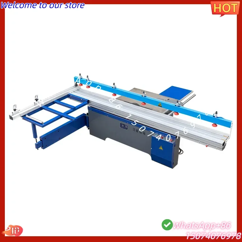 2026 Guangdong factory supplies 90-degree plastic plate push table saw, pneumatic pressure plate, accurate cutting, safe and