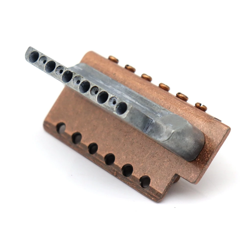 Red Copper Guitar Tremolo Bridge Copper Zinc Alloy 6 String Electric Guitar Tremolo Bridge System for ST Guitar