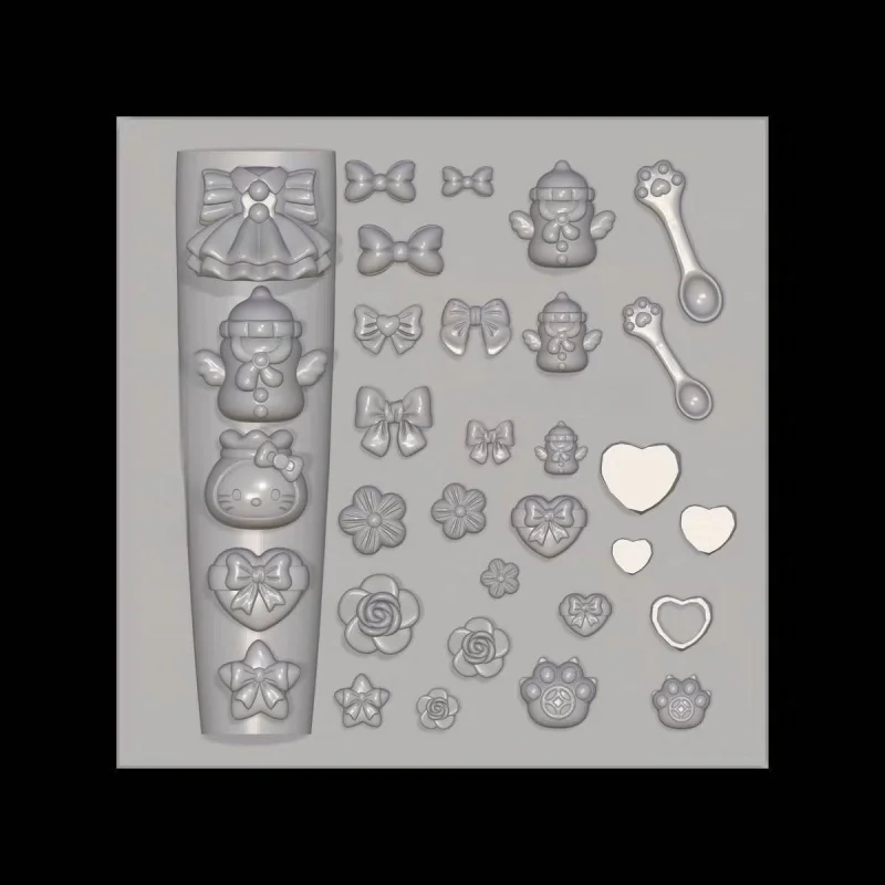 Nagelkunst-Formen, Niedliche Cartoon-Silikon-Relief-Schnitzvorlage für Nagelteile, Charm-Herstellung, DIY-Design-Dekorationen, Maniküre-Werkzeuge – Detail 4