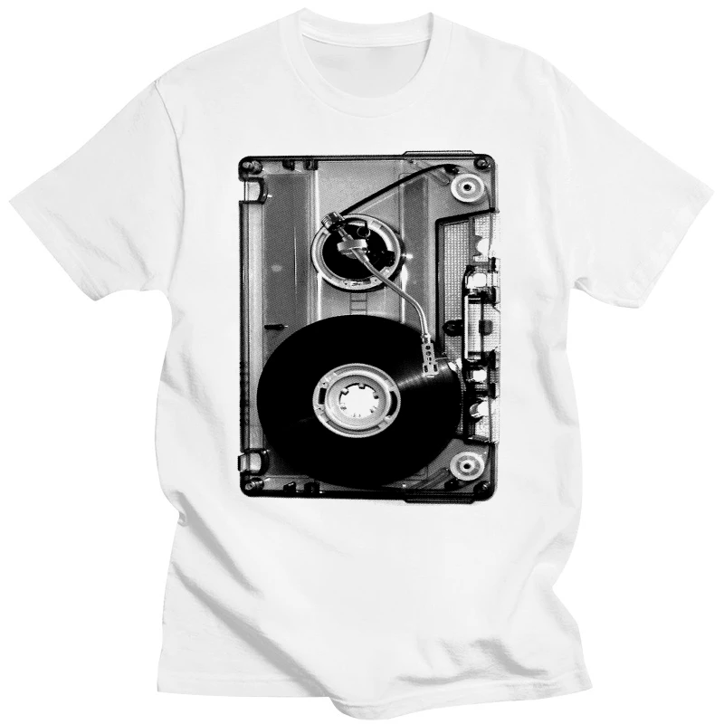 Tape Cassette Vinyl Player 1210 Dj Party Rave Goa Techno T Shirt 4878 Men Cotton Tees Streetwear Harajuku