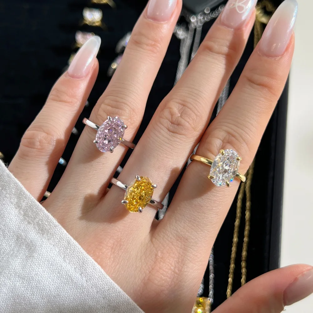 

Luxury Women's 925 Sterling Silver Rings 3.5carat Zircon Certified Wedding Jewelry for You Woman Engagement Mistress Gift