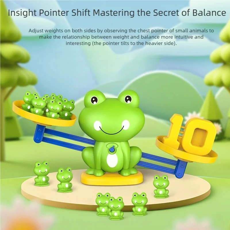 Popular Upgraded Version of the Frog Scale Math Toy, Suitable for Ages 3 and Above, Visual Weight Counting Scale Set, Montessori Preschool Arithmetic Board Game, Educational Toy Free from Electronic Screens, Children's Birthday Gift for New Year's Day, Valentine's Day, St. Patrick's Day, Easter, Mother's Day, Father's Day, Independence Day, Back-To-School Season, Halloween, Black Friday, Cyber Monday, Christmas, New Year's Eve, Children's Birthday Party Season, Family Education Season