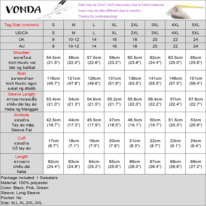 Vonda Vrouwen Gebreide Truien 2026 Mode Herfst Hart Print Tops Lange Mouw Truien Streetwear Ronde Hals Truien Truien