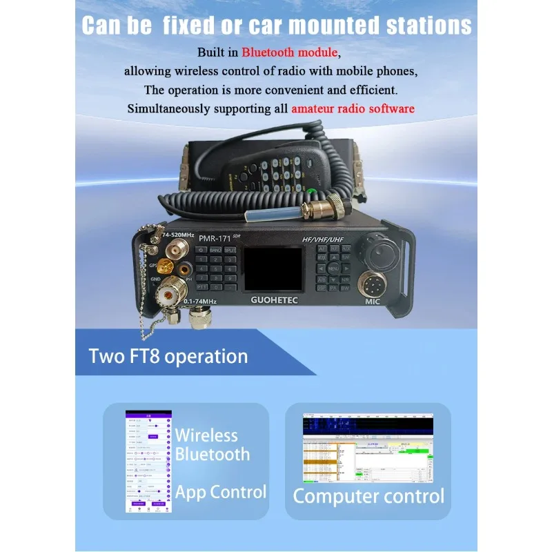 PMR-171 HF UV SSB CW FM AM RTTY DMR All-mode All-band Transceiver Radio 100K-2GHz man-packed field