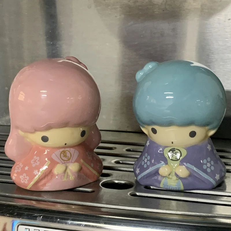 Kawaii Little Twin Star Action Figures Toys Anime Cute Ceramic Piggy Bank  Decoration Model Anime Cute Boys Girls Dolls Gifts