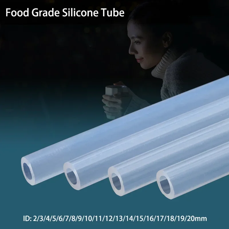 1/5 Meter Silicone Tube Elasticity High Temperature Food Grade Clear Beer Pipe Milk Hose Pipe Flexible Nontoxic ID 2mm To 20mm