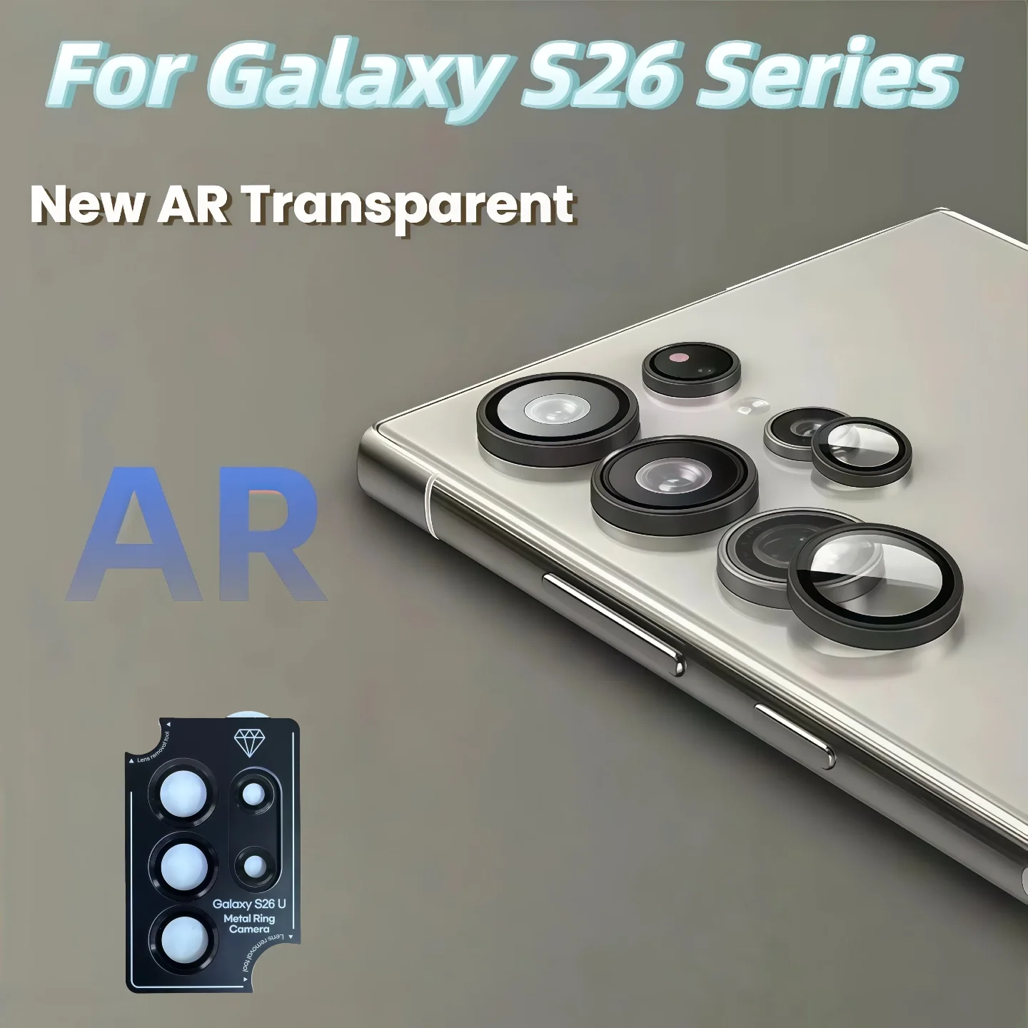 For Galaxy S26 S26Plus S26Ultra AR Anti-Fog Original Color Rear Camera Tempered Glass Protective Film Silvery Black
