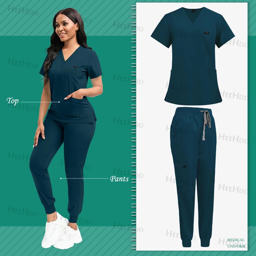 Frauen medizinische Jogger Anzug Pflege Arbeits kleidung Veterinär Zahn peeling Arbeits uniformen Mode neue Krankens ch western Arbeits kleidung Herren Peelings – Detail 17
